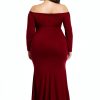 Maternity Photoshoot Dress YnimioAOX Elegant Maxi Gown Stretchy-3