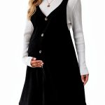 Women's Maternity OYOANGLE Sleeveless V Neck Front Dress-0