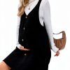 Women's Maternity OYOANGLE Sleeveless V Neck Front Dress-3