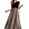 OUGES Women 2026 Spring Maternity Maxi Dress Sleeveless Ribbed Pockets-2