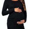 Smallshow Women's Knit Maternity Dress Sleeve Stretchy Knit Casual-0