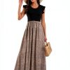 OUGES Women 2026 Spring Maternity Maxi Dress Sleeveless Ribbed Pockets-1