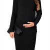 Smallshow Women's Knit Maternity Dress Sleeve Stretchy Knit Casual-2
