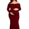 Maternity Photoshoot Dress YnimioAOX Elegant Maxi Gown Stretchy-0