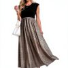 OUGES Women 2026 Spring Maternity Maxi Dress Sleeveless Ribbed Pockets-5