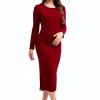 Smallshow Women's Long Sleeve Maternity Sweater Dress Knit Fall Winter Pregnancy Clothes-3