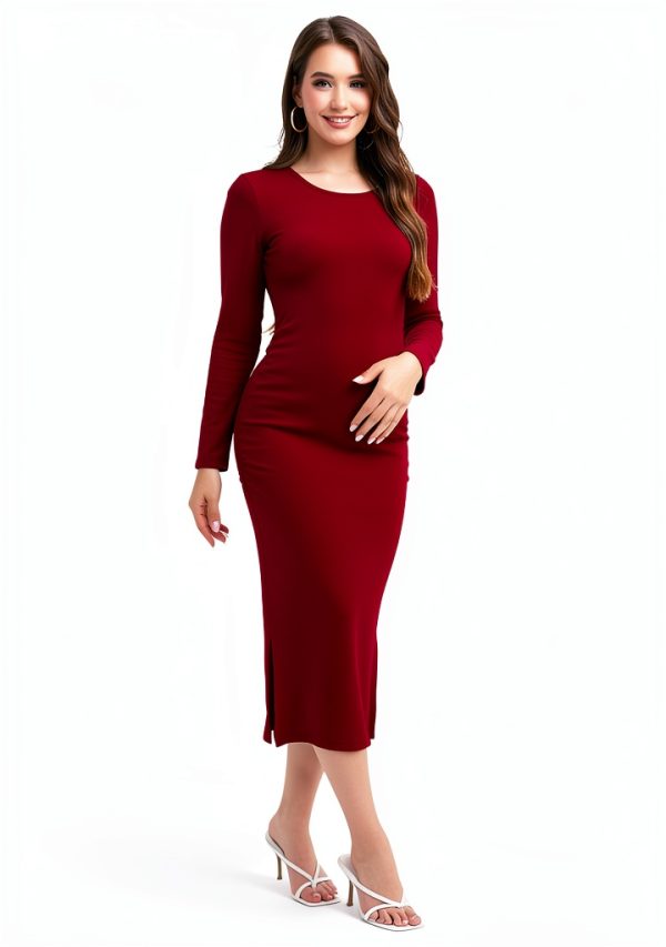Smallshow Women's Long Sleeve Maternity Sweater Dress Knit Fall Winter Pregnancy Clothes-3
